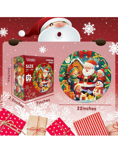 Rompecabezas de Navidad Talgic 70 Piezas Santa y Nieve