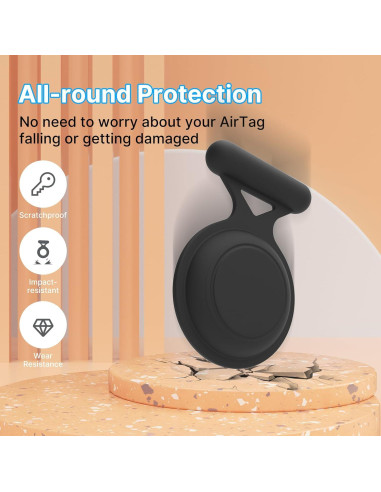 Soporte Impermeable para Airtag BOBOBEV - 2 Piezas Negro