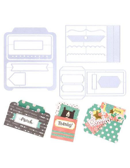 Paquete de 3 Troqueles de Corte 3D Yiphates para Scrapbook Paquete de 3 Troqueles de Corte 3D Yiphates para Scrapbook