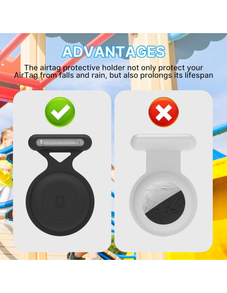 Soporte Impermeable para Airtag BOBOBEV - 2 Piezas Negro Soporte Impermeable para Airtag BOBOBEV - 2 Piezas Negro