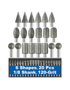 20 Puntas de Amoladora Diamante 120-grano Sworker 3mm