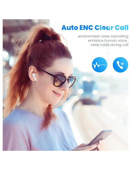 Auriculares Inalámbricos ASKUBSKU Bluetooth 5.3 con Cancelación de Ruido Auriculares Inalámbricos ASKUBSKU Bluetooth 5.3 con Cancelación de Ruido