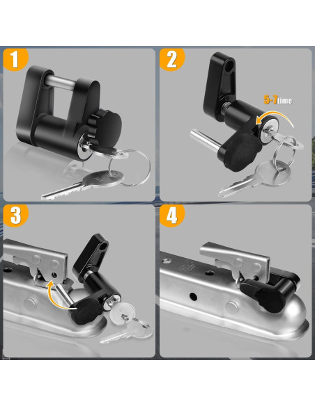 Cerradura de Acoplador de Remolque Xuanxi Star con Tapa de Goma Cerradura de Acoplador de Remolque Xuanxi Star con Tapa de Goma