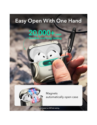 Funda Titanio ESR para AirPods 4 (2024) con MagSafe