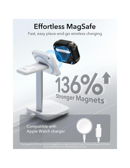 Funda Titanio ESR para AirPods 4 (2024) con MagSafe Funda Titanio ESR para AirPods 4 (2024) con MagSafe