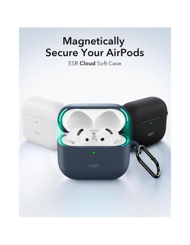 Funda ESR para AirPods 4 (2024) USB-C Blanca con Tapa Magnética