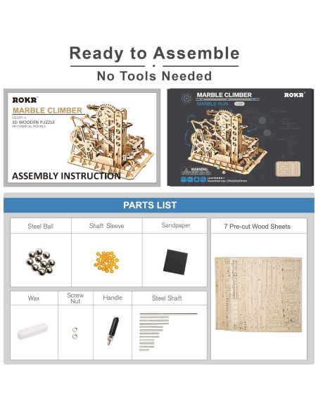 Rompecabezas 3D de Madera ROKR - Fortaleza DIY para Adultos y Niños Rompecabezas 3D de Madera ROKR - Fortaleza DIY para Adultos y Niños