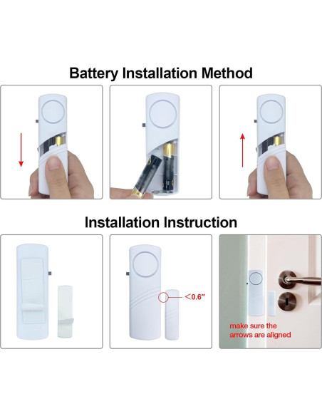 Alarma Inalámbrica para Puertas y Ventanas HIIXHC 95dB - Paquete de 12 Alarma Inalámbrica para Puertas y Ventanas HIIXHC 95dB - Paquete de 12