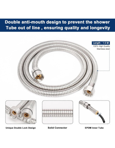 Cabezal de Ducha NearMoon 8" Acero Inoxidable Cromo 5 Modos