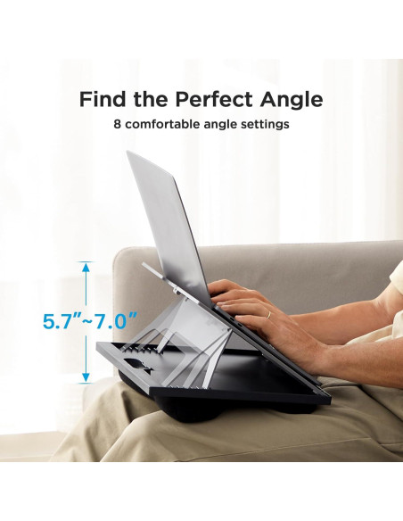Soporte Ajustable para Laptop HUANUO con Cojín - 8 Ángulos Soporte Ajustable para Laptop HUANUO con Cojín - 8 Ángulos