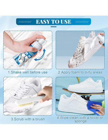 Kit Limpiador de Zapatos 3-en-1 con Espuma y Cepillo
