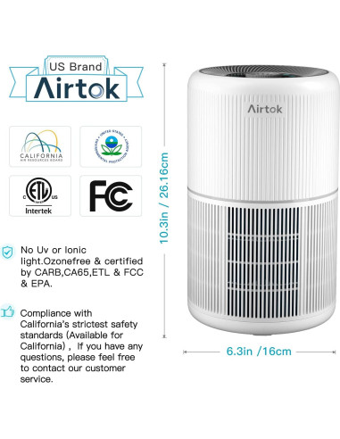 Paquete de 2 Purificadores de Aire AIRTOK AP0601 HEPA 99.9%