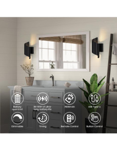 Aplique de Pared Inalámbrico Vloitgol 7500mAh con Control Remoto 2