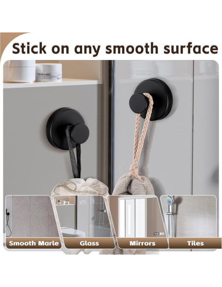 Ganchos de Ventosa Reutilizables Supopular 2 Unidades 5 kg Negro Mate Ganchos de Ventosa Reutilizables Supopular 2 Unidades 5 kg Negro Mate