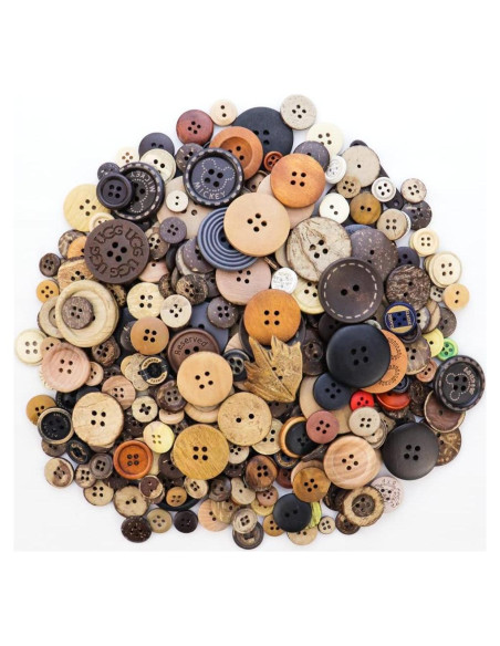 Botones de Madera TCOTBE 600 Pcs Mezcla de Colores 2.5-1.5 cm Botones de Madera TCOTBE 600 Pcs Mezcla de Colores 2.5-1.5 cm