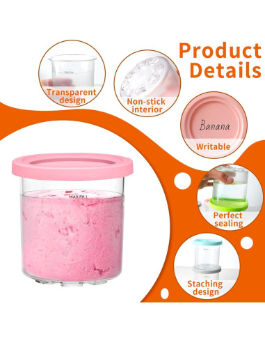 Juego de 4 Contenedores de Helado Ninja 473ml Sin BPA