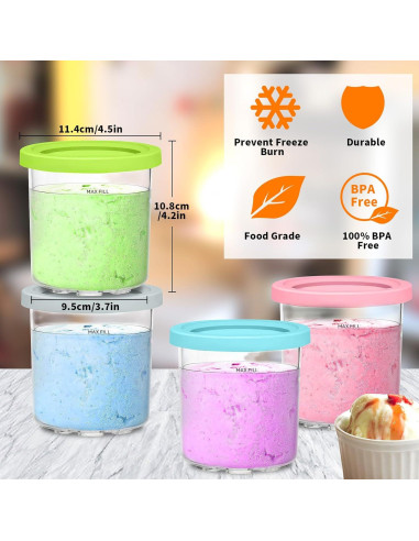 Juego de 4 Contenedores de Helado Ninja 473ml Sin BPA