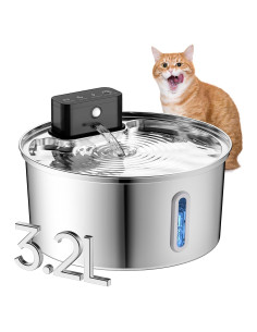 Fuente de Agua Inalámbrica para Gatos Dongguan 3.2L Acero Inoxidable