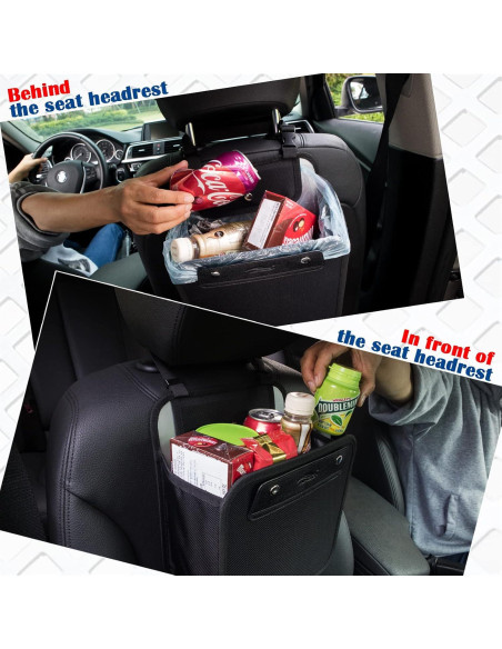 Bolsa de Basura para Auto AMEIQ 7.9L Portátil Negra Bolsa de Basura para Auto AMEIQ 7.9L Portátil Negra