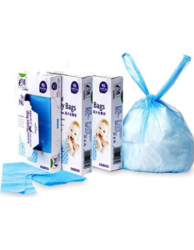 Bolsas Desechables para Pañales Dergik 270 Unidades Azul