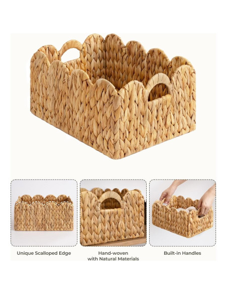 Cesta de Mimbre StorageWorks 2 Piezas 38x28x18 cm Natural Cesta de Mimbre StorageWorks 2 Piezas 38x28x18 cm Natural