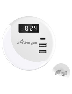 Luz Nocturna LED Alitayee con Sensor y Cargador USB-C 15.5W