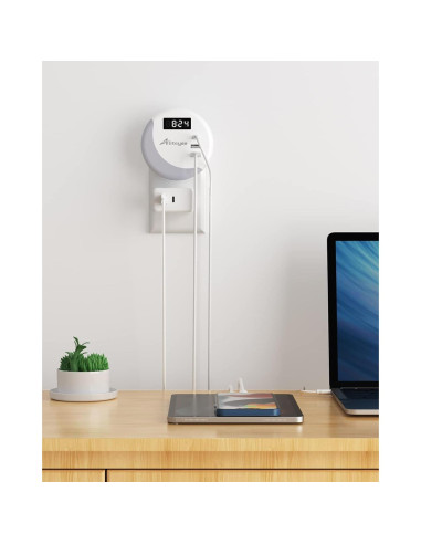 Luz Nocturna LED Alitayee con Sensor y Cargador USB-C 15.5W