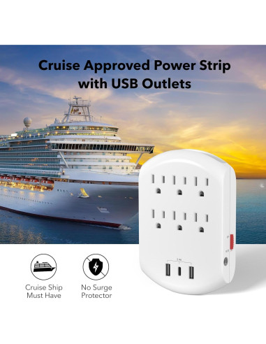 Extensor de Enchufe BN-LINK 6 Salidas y 3 USB Luz Nocturna