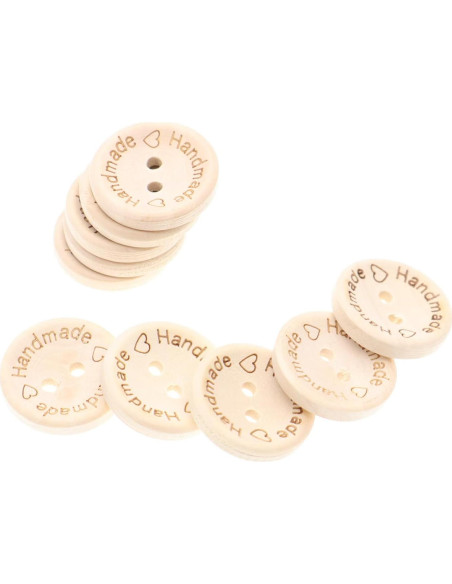 120 Botones de Madera Hechos a Mano YIGUANXIN 20mm Redondos 120 Botones de Madera Hechos a Mano YIGUANXIN 20mm Redondos
