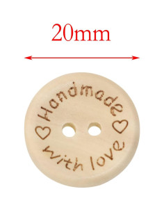 Botones de Madera Redondos Shapenty 20mm 50PCS Hechos a Mano 2