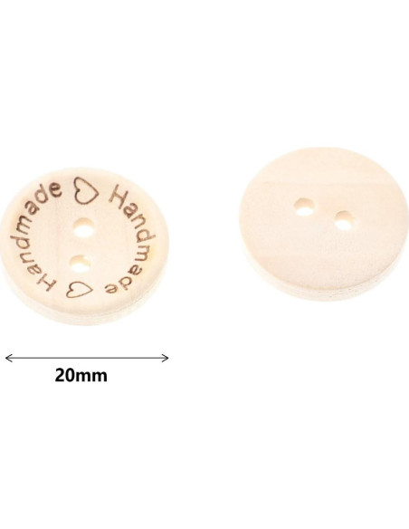 120 Botones de Madera Hechos a Mano YIGUANXIN 20mm Redondos 120 Botones de Madera Hechos a Mano YIGUANXIN 20mm Redondos