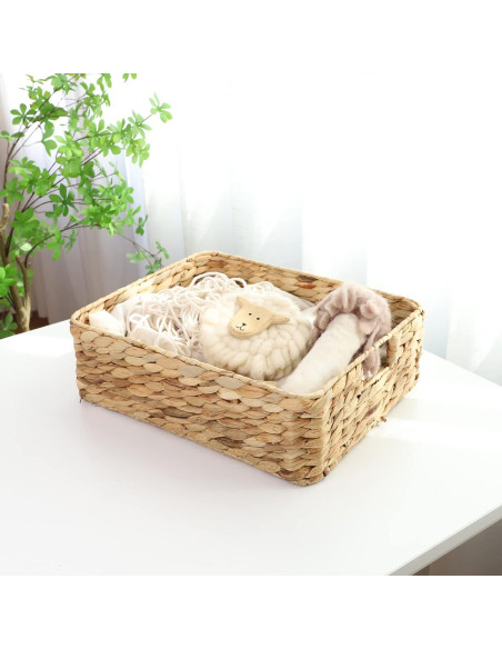 Cesta de Almacenamiento YAHUAN de Jacinto de Agua 39x30x12 cm Cesta de Almacenamiento YAHUAN de Jacinto de Agua 39x30x12 cm
