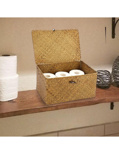 Conjunto de 3 Cestas de Almacenamiento Hipiwe - Mimbre Natural Conjunto de 3 Cestas de Almacenamiento Hipiwe - Mimbre Natural