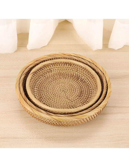 Conjunto de 3 Cestas de Ratan Hipiwe - Almacenamiento Natural Conjunto de 3 Cestas de Ratan Hipiwe - Almacenamiento Natural