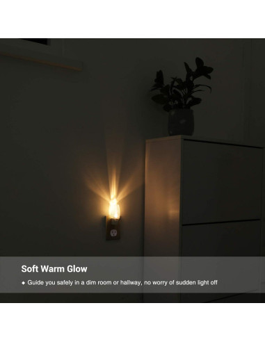 Luz Nocturna Enchufable DEWENWILS LED Manual 4 Piezas