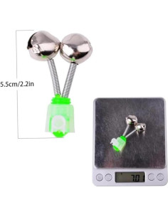 10 Alarmas de Mordida para Caña de Pescar Bwexxt Verde 4.8 cm 2