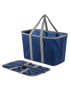 Bolsa de Compras Plegable CleverMade Azul/Gris 30L