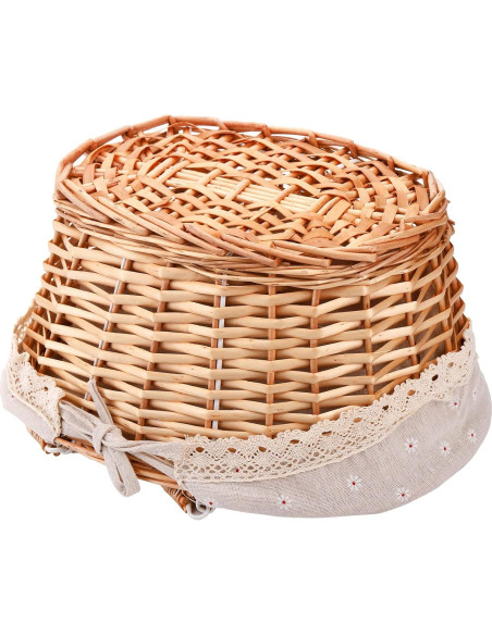 Cesta de Picnic de Mimbre Peohud 35.6x29x19.1cm Beige Cesta de Picnic de Mimbre Peohud 35.6x29x19.1cm Beige