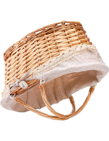 Cesta de Picnic de Mimbre Peohud 35.6x29x19.1cm Beige Cesta de Picnic de Mimbre Peohud 35.6x29x19.1cm Beige