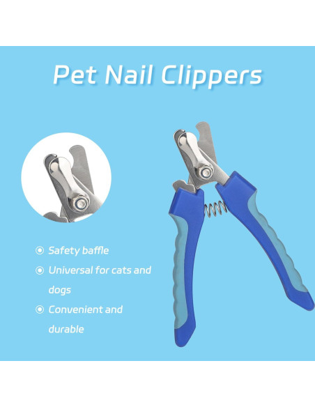 Set de 6 Piezas Tijeras y Cortaúñas IDQQUQQ para Mascotas Set de 6 Piezas Tijeras y Cortaúñas IDQQUQQ para Mascotas