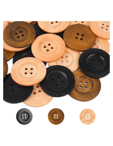 30 Botones de Madera Grandes 6 cm Plzoslly para Manualidades 30 Botones de Madera Grandes 6 cm Plzoslly para Manualidades