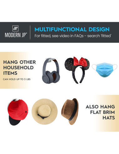 Ganchos Adhesivos Modern JP para Sombreros - Paquete de 16