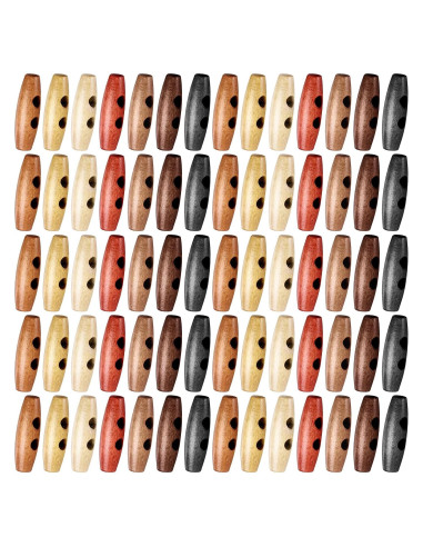 70 Botones de Toggle de Madera Ovalados Psyqtsuary 40x11mm