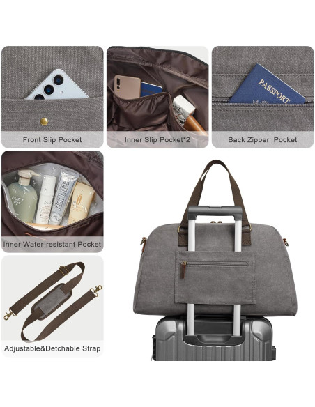 Bolsa de Viaje Duffle S-ZONE 2 en 1 Lona Gris 58.5x108.5 cm Bolsa de Viaje Duffle S-ZONE 2 en 1 Lona Gris 58.5x108.5 cm