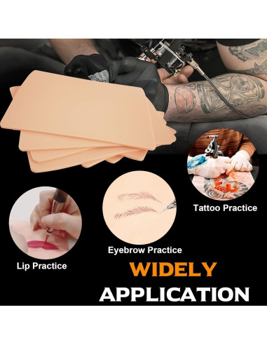 Piel de Práctica para Tatuaje Yangna 8Pcs 19x14cm Silicona