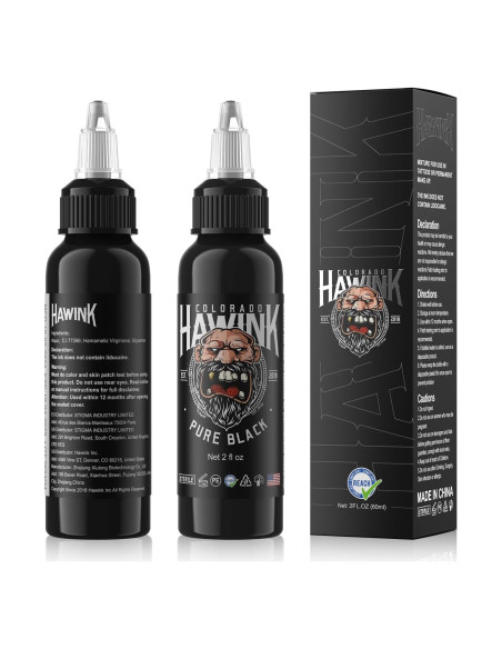 Tinta de Tatuaje Negra HAWINK 60ml Vegana Concentrada Tinta de Tatuaje Negra HAWINK 60ml Vegana Concentrada
