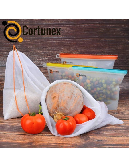 Set de 12 Bolsas de Silicona Reutilizables Cortunex 1000ml Set de 12 Bolsas de Silicona Reutilizables Cortunex 1000ml