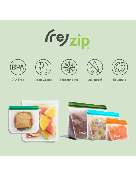 Bolsas de Almacenamiento Reutilizables re)zip - Paquete de 8 Piezas Bolsas de Almacenamiento Reutilizables re)zip - Paquete de 8 Piezas
