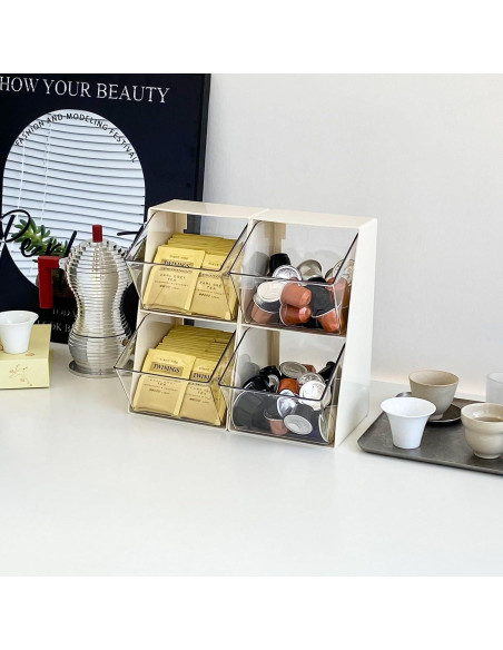 Organizador de Accesorios para Café Nineween - 2 Soportes de Cápsulas y 1 Soporte para Tazas Organizador de Accesorios para Café Nineween - 2 Soportes de Cápsulas y 1 Soporte para Tazas