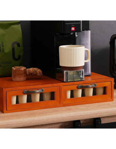 Soporte de K Cup de Madera KIKJOK para 50 Cápsulas Beige Soporte de K Cup de Madera KIKJOK para 50 Cápsulas Beige